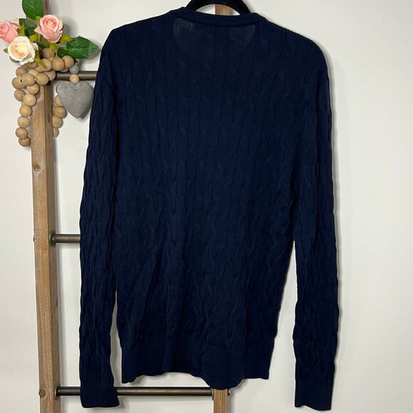 Daniel Cremieux‎ Mens Long Sleeve Navy Wool Sweater Size Large - Picture 5 of 7